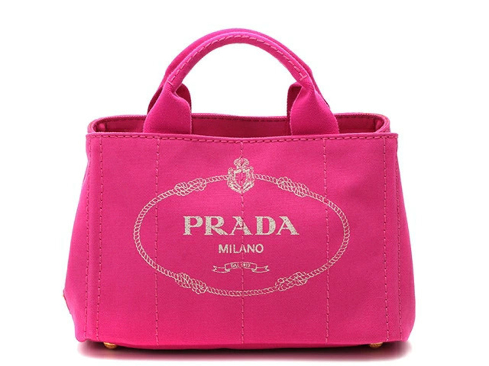 Prada Canapa Tote Bag Fuschia Pink Canvas